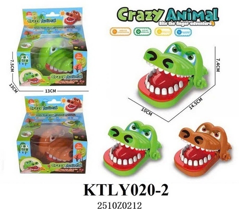 KTLY020-2 HỘP CÁ SẤU CẮN TAY CRAZY ANIMAL (2 MÀU) 13X13X7.5