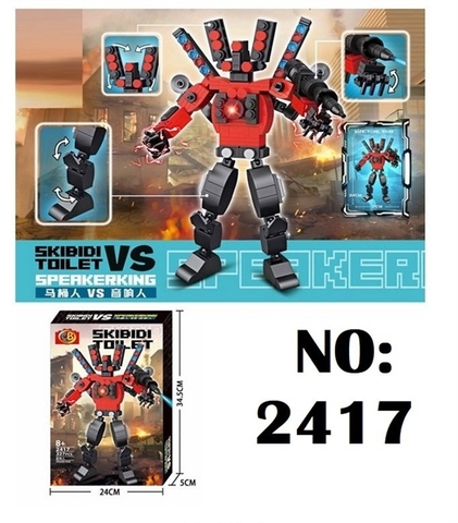 2417 HỘP LOGO RÁP ROBO TOILET ĐÈN 327 MIẾNG SKIBIDI TOILET