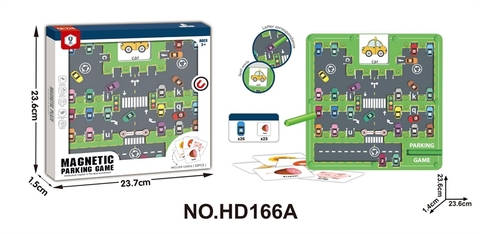 KTHD166A HỘP LOGO NAM CHÂM RÁP BÃI ĐẬU LĂN BI + 23 THỂ+ 26 XE CHỮ CÁI MAGNETIC PARKING GAME 23.7X1.5X23.6
