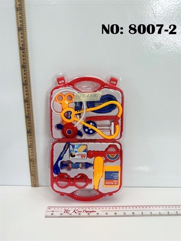 8007-2 VĨ ÉP VALI BÁC SĨ TAI NGHE+ MẮT KIẾNG+ ỐNG TIÊM+ SỔ GHI CHÚ+ THAU (ĐỎ) DOCTOR SET 8007-1-2-3