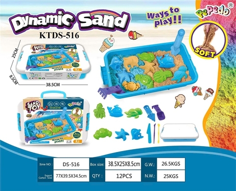 KTDS-516 HỘP VALI ĐẤT SÉT CÁT NẶN THÚ BIỂN+ KHUÔN SAND TOY 38.5X8.5X25