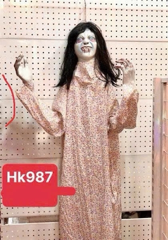HÌNH NỘM MA TRẮNG TÓC DÀI HALLOWEEN