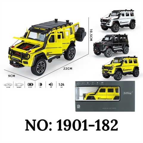 1901-182 HỘP XE HƠI JEEP G63 MỞ CỪA, CỐP SẮT PIN NÚT (TRỚN) 1C TL 124 (MÔ HÌNH) JINLIFANG
