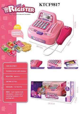 KTCF9817 HỘP BẾP MÁY TÍNH TIỀN SIÊU THỊ+ MÁY QUÉT+ MÁY CÀ THẺ PIN+ BÁNH, KEM CASH REGISTER 35.5X17.5X14.1