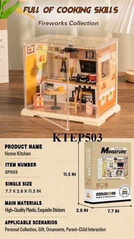 KTEP503 HỘP LOGO RÁP NHÀ BẾP+ BÀN+ GHẾ 102 MIẾNG MINIATURE 30.8X11.2X46