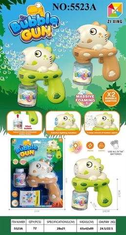 5523A VĨ X_ XÀ BÔNG PIN ĐÈN KHỦNG LONG TIA+ 1 BÌNH (2 MÀU) BUBBLE GUN