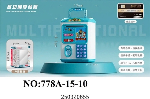 778A-15-10 HỘP MÁY RÚT TIỀN ATM CHÓ CỨU HỘ PIN VÂN TAY (KÉT SẮT) MONEY-BOX