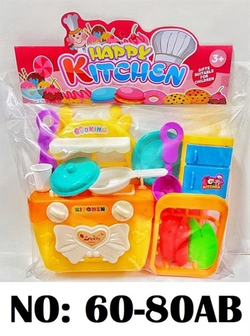 60-80AB TÚI NHÀ BẾP GAS, BỒN RỬA CHÉN+ TỦ LẠNH+ RỔ XÚC XÍCH + CHẢO+ LY KITCHEN (PVC)