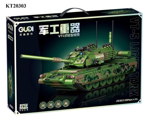 KT20303 HỘP LOGO RÁP XE TĂNG QUÂN SỰ 1014 MIẾNG VT-5 LIGHT TANK