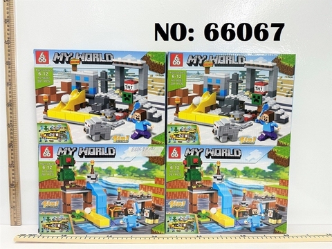 66067 HỘP LOGO RÁP NHÀ, CẦU TRƯỢT BANH MY WORLD 4C 4 IN 1 (LỐC 4C TÍNH LỐC)