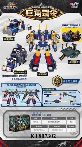 KT807302 HỘP RÁP ROBO BIẾN HÌNH XE CT CONTAINER CHỞ KHỦNG LONG MINIFORCE 50X28.5X45