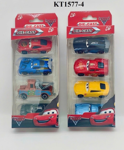 KT1577-4 VĨ HỘP XE HƠI MẶT CƯỜI TRỚN 4C DIE CAST (2 MẪU) CAR