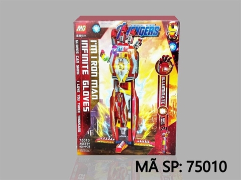 75010 HỘP LOGO RÁP BÀN TAY SN NGƯỜI SẮT ĐÈN 900 MIẾNG Avengers