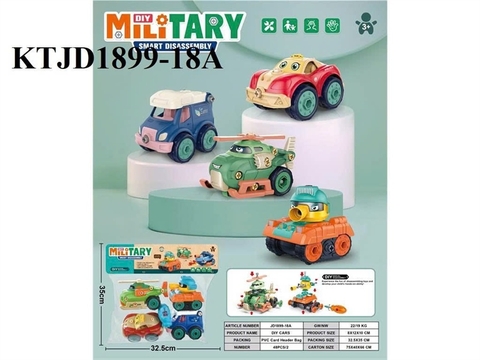 JD1899-18A TÚI XE MẶT CƯỜI TRỚN 4C ĐỦ MẪU (TRỰC THĂNG, XE TAXI, TĂNG) + ỐC VÍT (PVC) JD1899-19A Mili Tary