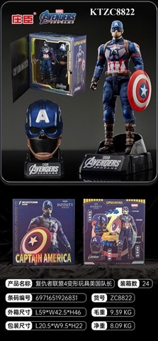 KTZC8822 HỘP MÔ HÌNH ROBO SN CAPTAIN AMERICA+ MẶT NẠ AVENGERS 20.5X8.5X22