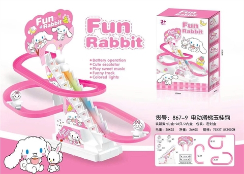 KT867-9 HỘP MELODY PIN NHẠC ĐÈN LEO THANG FUN RABBIT 17.8X6X25.5
