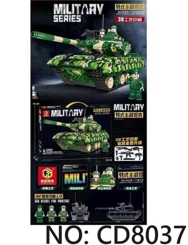 CD8037 HỘP LOGO RÁP XE TĂNG 916 MIẾNG MILITARY SERIES