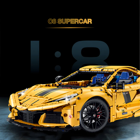 10622 HỘP LOGO RÁP XE HƠI MỞ CỬA 3788 MIẾNG TL 18 RACEFORGE TOP SPEED SERIES (VÀNG)