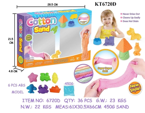 KT6720D HỘP ĐẤT SÉT CÁT NẶN THÚ BIỂN, MÁY BAY, TÀU, XE LỬA+ KHUÔNG+ TÚI CÁT 450G COTTON SAND 28.5X4.8X21.5