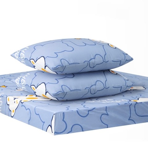 Bộ Ga Chun 2 Vỏ Gối Họa Tiết In Hoa Elmich Dr.Sleep