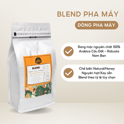 Cà phê BLEND Robusta - Arabica Pha Máy