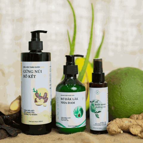 Combo Tạm biệt bết rụng Epis (Dầu gội Gừng núi 500ml + kem xả 300ml + xịt bưởi 100ml)