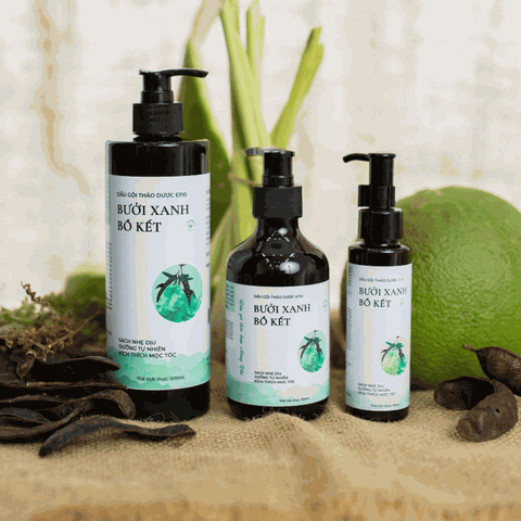 Combo Tóc khỏe mọc nhanh Epis (Dầu gội Bưởi xanh 500ml + kem xả 300ml + xịt bưởi 100ml)