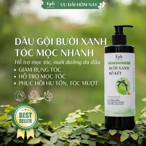 Dầu gội thảo dược Bưởi xanh bồ kết Epis