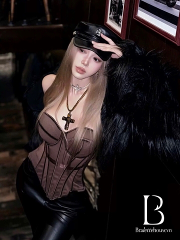 Áo corset nữ xuyên thấu cao cấp Solid Corset S2688 thời trang sang chảnh Bralettehousevn