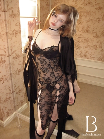 Đầm ngủ ren cao cấp dáng dài du lịch Vela Dress loại 1 gợi cảm Bralettehousevn