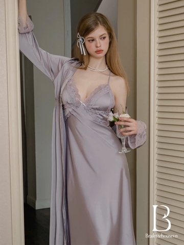 Đầm ngủ satin cao cấp dáng dài Beena Dress resort du lịch biển Bralettehousevn