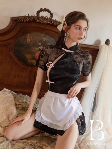 Bộ đồ cosplay Rena Set S2473 phong cách Trung Hoa lụa phối ren cao cấp kèm yếm cột Bralettehousevn