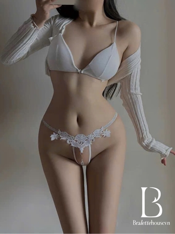 FLAN Panties – Quần Lót Nữ Không Đáy Phối Charm Đá Lấp Lánh Gợi Cảm Bralettehousevn