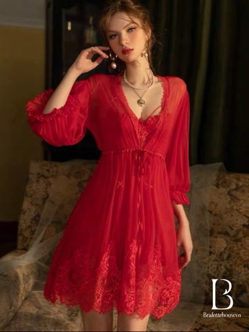 (Che tên - Hoả tốc) Choàng ngủ tiểu thư S2168 Choàng Milia chất liệu voan cao cấp cho nữ Bralettehousevn