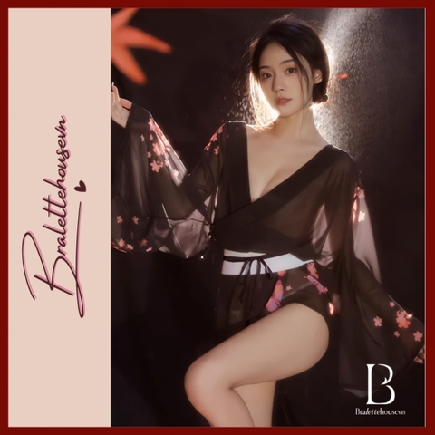 [ẢNH THẬT] Set váy ngủ S1845 Fly Yukata kèm phụ kiện và đai Bralettehousevn