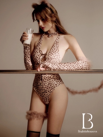 Bộ đồ cosplay da beo Lampart Bodysuit S2759 kèm phụ kiện Bralettehousevn