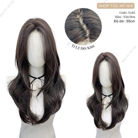 Tóc Giả Mỹ Nhi Nguyên Đầu Tỉ Lệ Dệt Kim Huscut Cúp NY05 55cm Wig