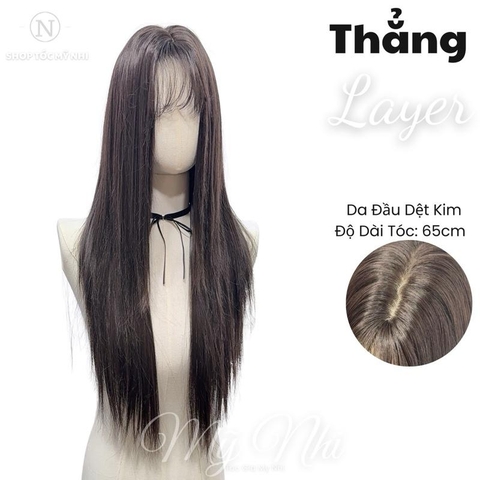 Tóc Giả Nguyên Đầu Dệt Kim Mái Thưa Tóc Thẳng Layer NG05  65cm