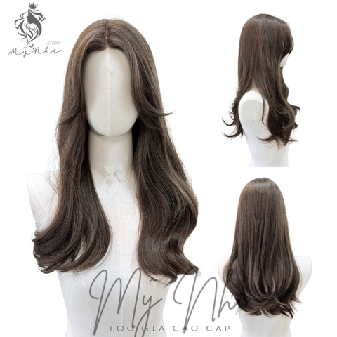 Siêu Da Đầu lưới chữ T Tóc Giả CC13 Xoăn Nhẹ Đuôi (kèm dưỡng + lược + lưới)