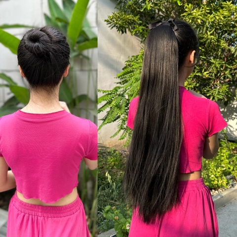 Tóc Giả Nữ Buộc Thẳng Tự Nhiên Dài