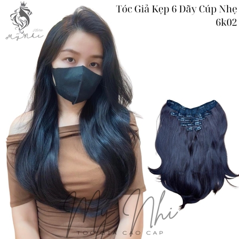 Tóc Giả Kẹp 6 Dãy 6kV02 45cm
