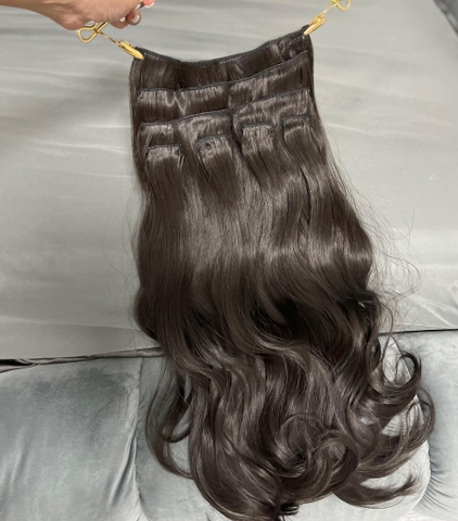 Set 9 dãy kẹp xoăn đuôi lơi Phụ nữ Tóc giả Dệt Tiện ích mở rộng