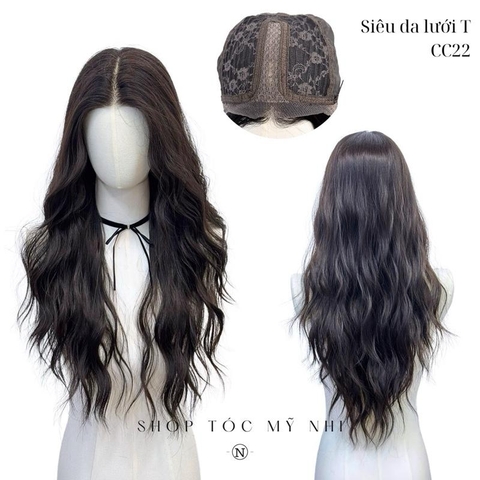 Tóc Giả Mỹ Nhi Da Đầu Lưới T CC22 Xù Sóng dài 60cm