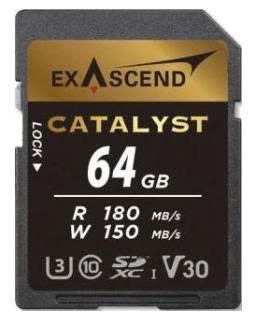 Thẻ nhớ SDXC Exascend Catalyst 64GB Class 10 V30 U3 UHS-I upto 180MB/s EX64GSDU1- Bảo hành 5 năm