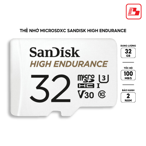 Thẻ nhớ MicroSDHC Sandisk High Endurance 32GB 100MB/s SDSQQNR-032G-GN6IA - Bảo hành 2 năm