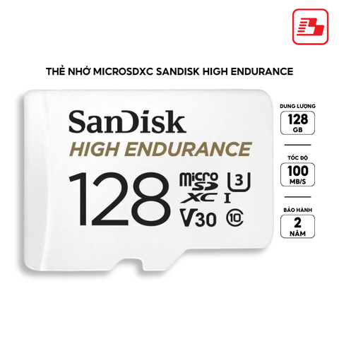 Thẻ nhớ MicroSDXC Sandisk High Endurance 128GB 100MB/s SDSQQNR-128G-GN6IA - Bảo hành 2 năm