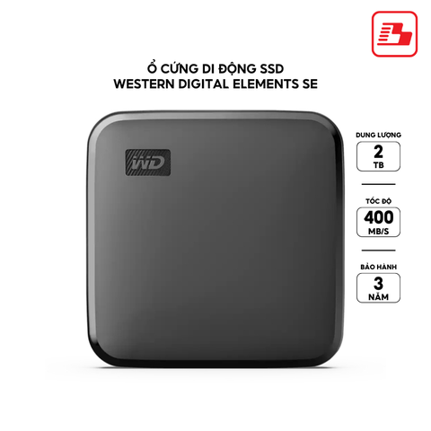 Ổ cứng di động SSD Western Digital Elements SE 2TB 400MB/s WDBAYN0020BBK-WESN - Bảo hành 3 năm