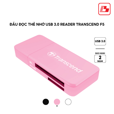 Đầu đọc thẻ nhớ USB 3.0 Reader Transcend TS-RDF5K (hồng) - Bảo hành 2 năm