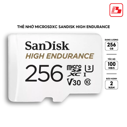 Thẻ nhớ MicroSDXC Sandisk High Endurance 256GB 100MB/s SDSQQNR-256G-GN6IA - Bảo hành 2 năm