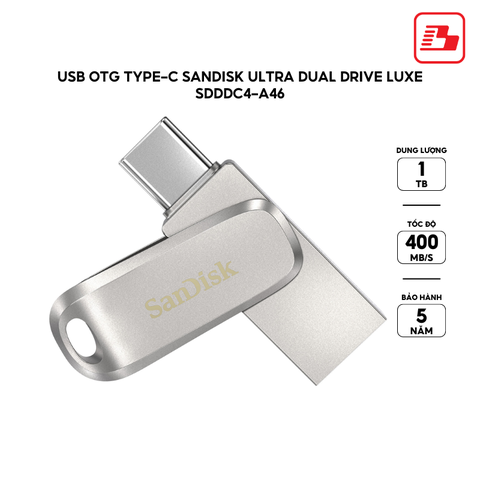 USB 3.2 OTG SanDisk Ultra Dual Drive Luxe SDDDC4 1TB 400MB/s SDDDC4-1T00-G46 - Bảo hành 5 năm